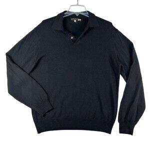 Mark Shale Sweater Mens Medium Merino Wool Collared Knit Pullover Italy FLAW